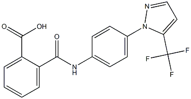 2-({4-[5-(trifluoromethyl)-1H-pyrazol-1-yl]anilino}carbonyl)benzoic acid Struktur