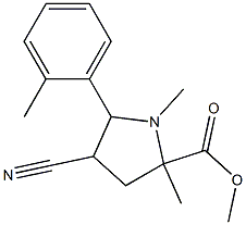 methyl 4-cyano-1,2-dimethyl-5-(2-methylphenyl)-2-pyrrolidinecarboxylate Struktur