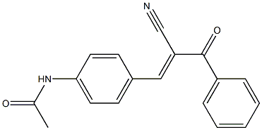 N-{4-[(E)-2-cyano-3-oxo-3-phenyl-1-propenyl]phenyl}acetamide Struktur