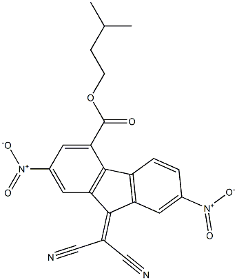 isopentyl 9-(dicyanomethylidene)-2,7-dinitro-9H-fluorene-4-carboxylate Struktur