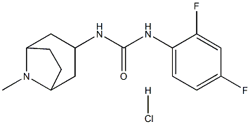 N-(2,4-difluorophenyl)-N'-(8-methyl-8-azabicyclo[3.2.1]oct-3-yl)urea hydrochloride Struktur