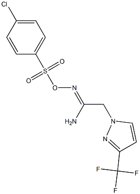 N'-{[(4-chlorophenyl)sulfonyl]oxy}-2-[3-(trifluoromethyl)-1H-pyrazol-1-yl]ethanimidamide Struktur