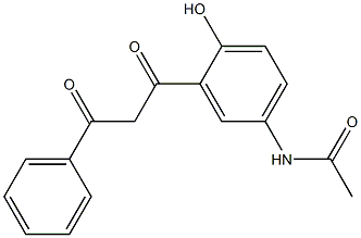 N1-[4-hydroxy-3-(3-oxo-3-phenylpropanoyl)phenyl]acetamide Struktur