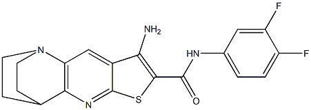 5-amino-N-(3,4-difluorophenyl)-7-thia-1,9-diazatetracyclo[9.2.2.0~2,10~.0~4,8~]pentadeca-2(10),3,5,8-tetraene-6-carboxamide Struktur