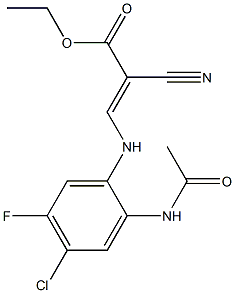 ethyl 3-[2-(acetylamino)-4-chloro-5-fluoroanilino]-2-cyanoacrylate Struktur