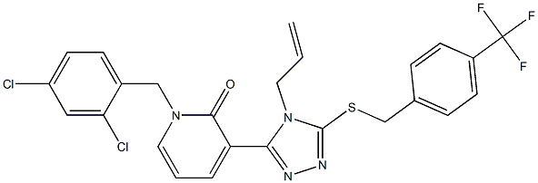 3-(4-allyl-5-{[4-(trifluoromethyl)benzyl]sulfanyl}-4H-1,2,4-triazol-3-yl)-1-(2,4-dichlorobenzyl)-2(1H)-pyridinone Struktur