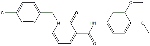 1-(4-chlorobenzyl)-N-(3,4-dimethoxyphenyl)-2-oxo-1,2-dihydro-3-pyridinecarboxamide Struktur