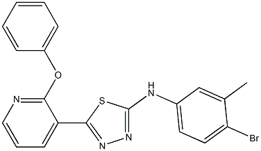 N2-(4-bromo-3-methylphenyl)-5-(2-phenoxy-3-pyridyl)-1,3,4-thiadiazol-2-amine Struktur