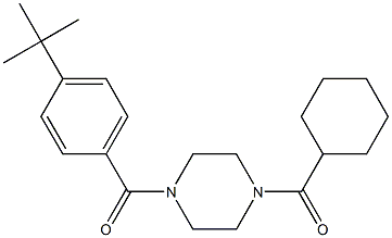 [4-(tert-butyl)phenyl][4-(cyclohexylcarbonyl)piperazino]methanone Struktur