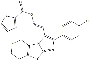 2-(4-chlorophenyl)-3-({[(2-thienylcarbonyl)oxy]imino}methyl)-5,6,7,8-tetrahydroimidazo[2,1-b][1,3]benzothiazole Struktur