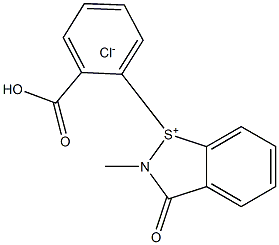 1-(2-carboxyphenyl)-2-methyl-3-oxo-2,3-dihydrobenzo[d]isothiazol-1-ium chloride Struktur