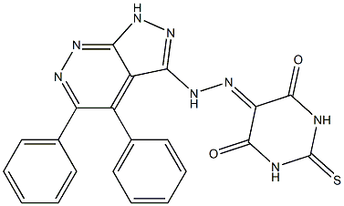 5-[2-(4,5-diphenyl-1H-pyrazolo[3,4-c]pyridazin-3-yl)hydrazono]-2-thioxohexahydropyrimidine-4,6-dione Struktur