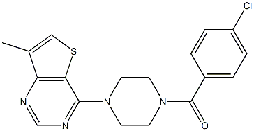 (4-chlorophenyl)[4-(7-methylthieno[3,2-d]pyrimidin-4-yl)piperazino]methanone Struktur