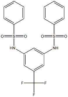 N1-[3-[(phenylsulfonyl)amino]-5-(trifluoromethyl)phenyl]benzene-1-sulfonamide Struktur