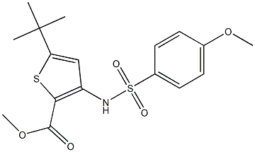 methyl 5-(tert-butyl)-3-{[(4-methoxyphenyl)sulfonyl]amino}thiophene-2-carboxylate Struktur