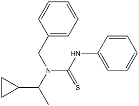 N-benzyl-N-(1-cyclopropylethyl)-N'-phenylthiourea Struktur