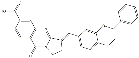 3-(3-Benzyloxy-4-methoxy-benzylidene)-9-oxo-1,2,3,9-tetrahydro-pyrrolo[2,1-b]quinazoline-6-carboxylic acid Struktur