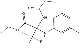 ethyl 3,3,3-trifluoro-2-(propionylamino)-2-(3-toluidino)propanoate Struktur