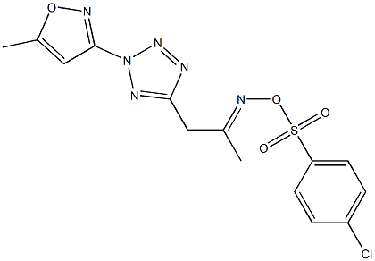 5-[2-({[(4-chlorophenyl)sulfonyl]oxy}imino)propyl]-2-(5-methylisoxazol-3-yl)-2H-1,2,3,4-tetraazole Struktur