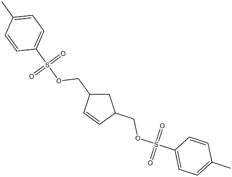 [4-({[(4-methylphenyl)sulfonyl]oxy}methyl)cyclopent-2-enyl]methyl 4-methylbenzene-1-sulfonate Struktur