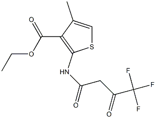 ethyl 4-methyl-2-[(4,4,4-trifluoro-3-oxobutanoyl)amino]thiophene-3-carboxylate Struktur