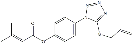 4-[5-(allylthio)-1H-1,2,3,4-tetraazol-1-yl]phenyl 3-methylbut-2-enoate Struktur