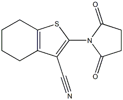 2-(2,5-dioxotetrahydro-1H-pyrrol-1-yl)-4,5,6,7-tetrahydrobenzo[b]thiophene-3-carbonitrile Struktur