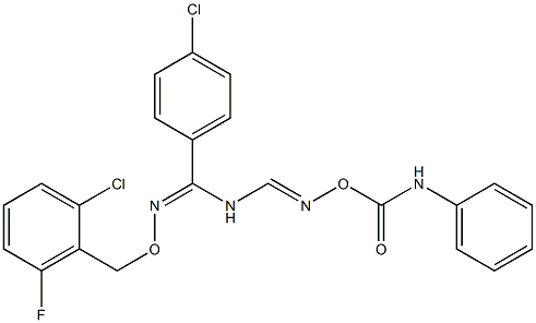 N-({[(anilinocarbonyl)oxy]imino}methyl)-4-chloro-N'-[(2-chloro-6-fluorobenzyl)oxy]benzenecarboximidamide Struktur