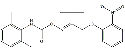 N-{[(2,6-dimethylanilino)carbonyl]oxy}-N-{(E)-2,2-dimethyl-1-[(2-nitrophenoxy)methyl]propylidene}amine Struktur