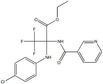 ethyl 2-(4-chloroanilino)-3,3,3-trifluoro-2-[(3-pyridylcarbonyl)amino]propanoate Struktur