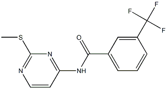 N-[2-(methylsulfanyl)-4-pyrimidinyl]-3-(trifluoromethyl)benzenecarboxamide Struktur