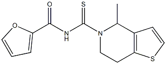 N2-[(4-methyl-4,5,6,7-tetrahydrothieno[3,2-c]pyridin-5-yl)carbothioyl]-2-furamide Struktur