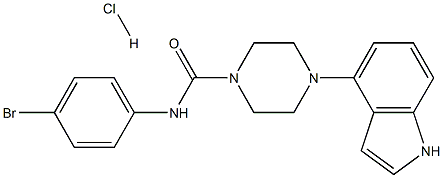 N-(4-bromophenyl)-4-(1H-indol-4-yl)tetrahydropyrazine-1(2H)-carboxamide hydrochloride Struktur