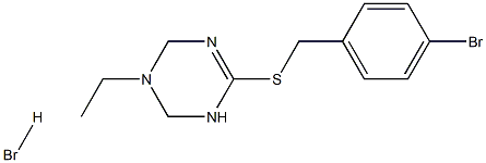 6-[(4-bromobenzyl)thio]-3-ethyl-1,2,3,4-tetrahydro-1,3,5-triazine hydrobromide Struktur