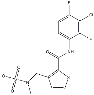 2-[(3-chloro-2,4-difluoroanilino)carbonyl]-3-thienyl-N,N-dimethylsulfamate Struktur