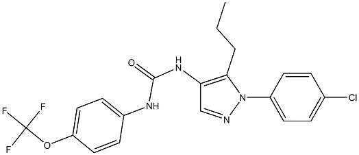 N-[1-(4-chlorophenyl)-5-propyl-1H-pyrazol-4-yl]-N'-[4-(trifluoromethoxy)phenyl]urea Struktur