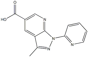 3-methyl-1-pyridin-2-yl-1H-pyrazolo[3,4-b]pyridine-5-carboxylic acid Struktur