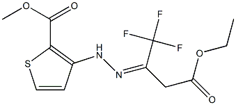 methyl 3-{2-[3-ethoxy-3-oxo-1-(trifluoromethyl)propylidene]hydrazino}thiophene-2-carboxylate Struktur