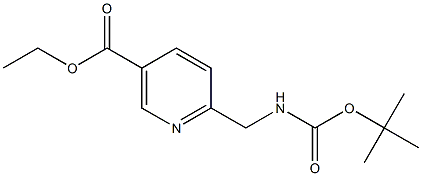 Ethyl 6-((Tert-Butoxycarbonylamino)Methyl)Nicotinate Struktur