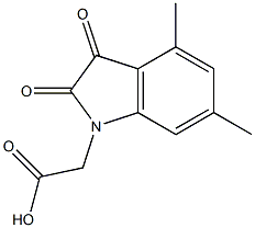 (4,6-dimethyl-2,3-dioxo-2,3-dihydro-1H-indol-1-yl)acetic acid Struktur