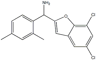 (5,7-dichloro-1-benzofuran-2-yl)(2,4-dimethylphenyl)methanamine Struktur