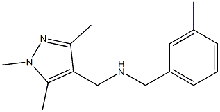 [(3-methylphenyl)methyl][(1,3,5-trimethyl-1H-pyrazol-4-yl)methyl]amine Struktur