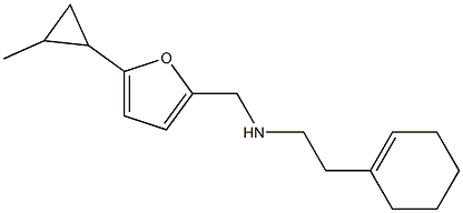 [2-(cyclohex-1-en-1-yl)ethyl]({[5-(2-methylcyclopropyl)furan-2-yl]methyl})amine Struktur