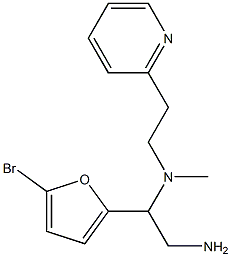 [2-amino-1-(5-bromofuran-2-yl)ethyl](methyl)[2-(pyridin-2-yl)ethyl]amine Struktur