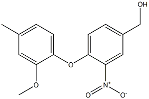 [4-(2-methoxy-4-methylphenoxy)-3-nitrophenyl]methanol Struktur