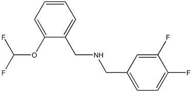 {[2-(difluoromethoxy)phenyl]methyl}[(3,4-difluorophenyl)methyl]amine Struktur