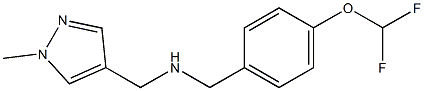 {[4-(difluoromethoxy)phenyl]methyl}[(1-methyl-1H-pyrazol-4-yl)methyl]amine Struktur