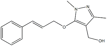 {1,3-dimethyl-5-[(3-phenylprop-2-en-1-yl)oxy]-1H-pyrazol-4-yl}methanol Struktur