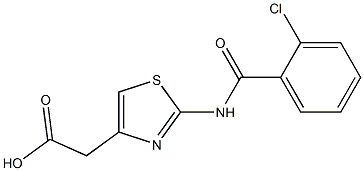 {2-[(2-chlorobenzoyl)amino]-1,3-thiazol-4-yl}acetic acid Struktur