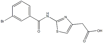 {2-[(3-bromobenzoyl)amino]-1,3-thiazol-4-yl}acetic acid Struktur